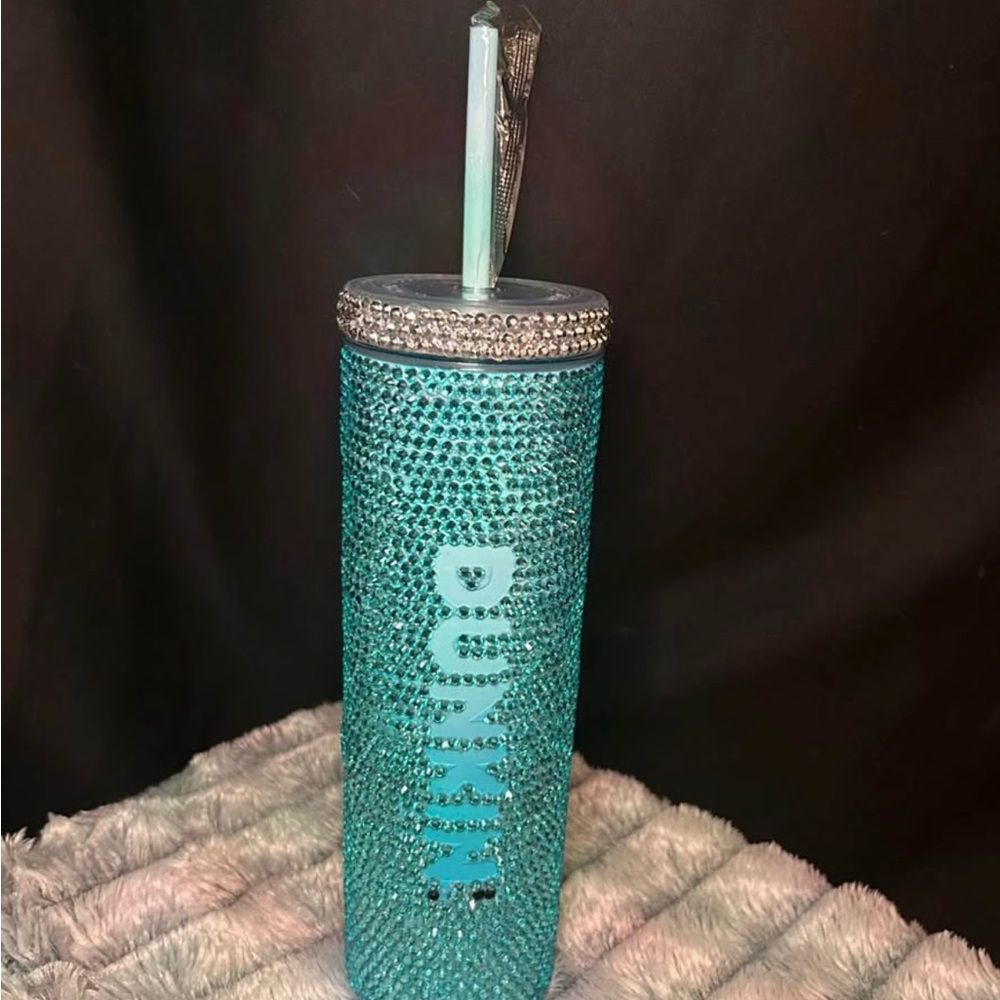 Dunkin' Teal Rhinestone Tumbler